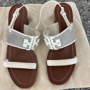 Tory Burch Lowell Ivory Sandals, Women’s Size 9